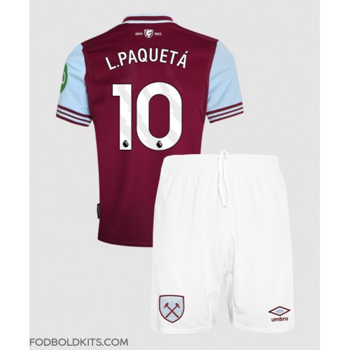 West Ham United Lucas Paqueta #10 Hjemmebanesæt Børn 2024-25 Kortærmet (+ Korte bukser)